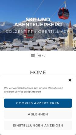 Vorschau der mobilen Webseite obertilliacher-bergbahnen.com, Obertilliacher Bergbahnen