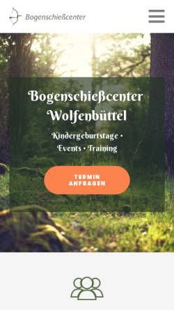 Vorschau der mobilen Webseite www.bsc-wf.de, Bogenschießcenter Wolfenbüttel