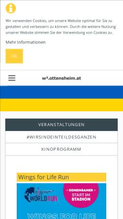 Vorschau der mobilen Webseite www.ottensheim.at, Ottensheim - Freizeit, Kunst und Kultur