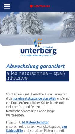 Vorschau der mobilen Webseite www.schigebiet-unterberg.at, Schigebiet Unterberg