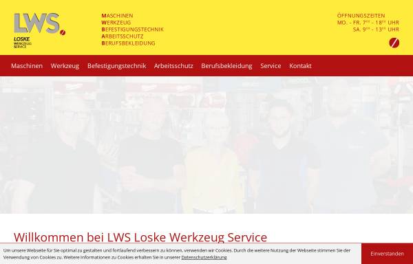 Vorschau von www.lws-loske-werkzeug.de, LWS Loske Werkzeug Service