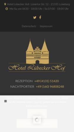 Vorschau der mobilen Webseite luebecker-hof.de, Hotel Lübecker Hof
