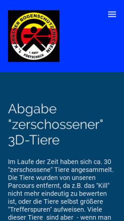 Vorschau der mobilen Webseite 1kbsv.com, 1. Kärntner Bogenschützenverein Pörtschach