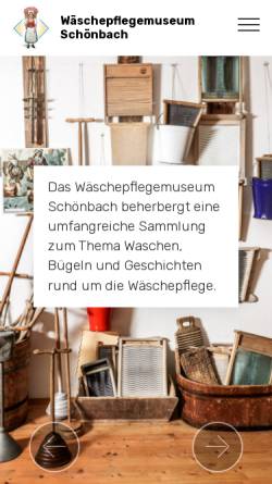 Vorschau der mobilen Webseite www.waeschepflegemuseum.at, Wäschepflegemuseum