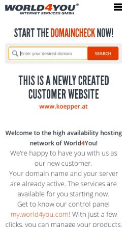 Vorschau der mobilen Webseite www.koepper.at, Bauunternehmen Günter Köpper