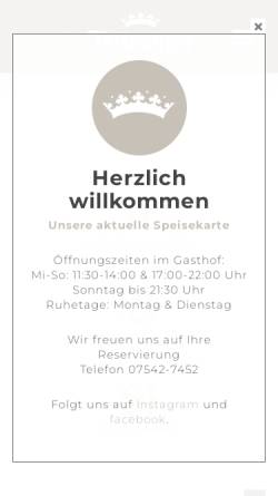 Vorschau der mobilen Webseite www.tettnanger-krone.de, Brauerei und Gasthof zur Krone