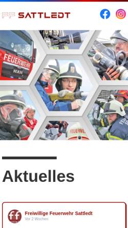 Vorschau der mobilen Webseite www.feuerwehr-sattledt.at, Freiwillige Feuerwehr Sattledt