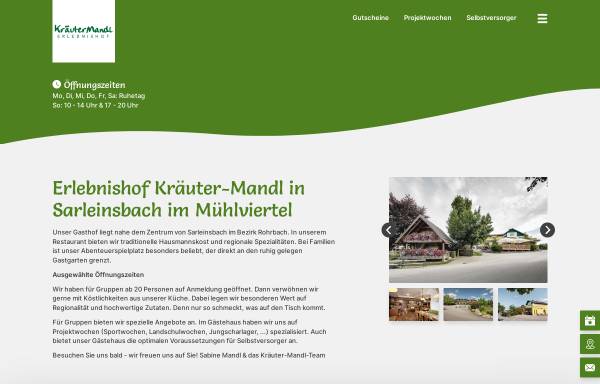 Vorschau von www.erlebnishof.at, Erlebnishof Kräuter Mandl