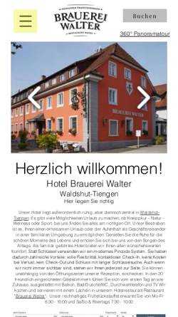 Vorschau der mobilen Webseite www.brauereiwalter.de, Hotel-Restaurant Brauerei Walter