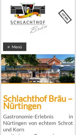 Vorschau der mobilen Webseite www.schlachthofbraeu.de, Schlachthof Bräu