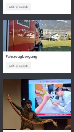 Vorschau der mobilen Webseite www.ff-schwaz.at, Freiwillige Feuerwehr Schwaz