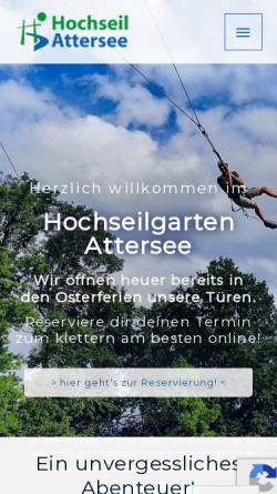 Vorschau der mobilen Webseite www.hochseil.at, Hochseilgarten am Attersee