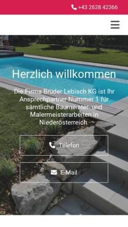 Vorschau der mobilen Webseite www.lebisch-keg.at, Brüder Lebisch KEG