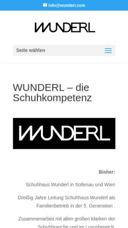 Vorschau der mobilen Webseite www.wunderl.com, Wunderl Schuhe