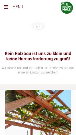 Vorschau der mobilen Webseite www.holzbaumalli.at, Holzbau Malli