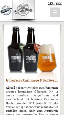 Vorschau der mobilen Webseite www.hofstetten.at, Brauerei Hofstetten