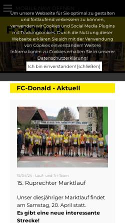 Vorschau der mobilen Webseite www.fc-donald.at, Sport- und Kulturverein FC Donald