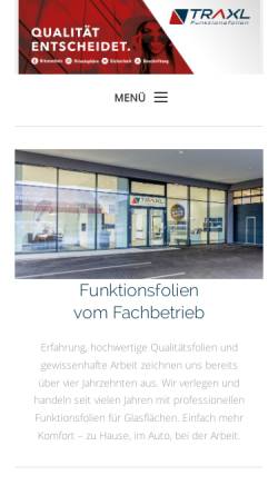 Vorschau der mobilen Webseite www.traxl.at, Traxl GmbH - Brandschutz, Verfugungen, Glasbeschichtungen