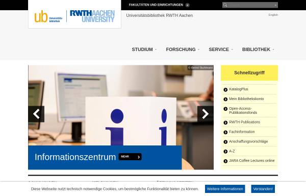 Vorschau von www.bth.rwth-aachen.de, Hochschulbibliothek der RWTH Aachen