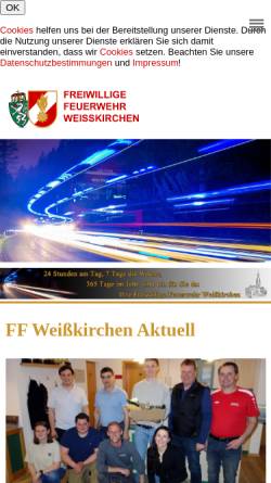 Vorschau der mobilen Webseite feuerwehr-weisskirchen.at, Freiwillige Feuerwehr Weißkirchen