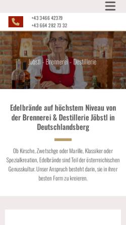 Vorschau der mobilen Webseite www.brennerei-joebstl.at, Brennerei Jöbstl