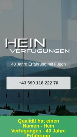 Vorschau der mobilen Webseite www.fugen.at, Hein Verfugungen