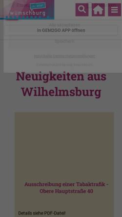 Vorschau der mobilen Webseite www.wilhelmsburg.at, Wilhelmsburg