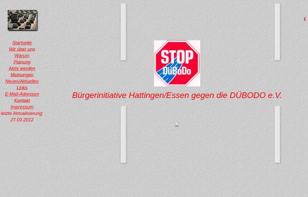 Vorschau von www.duebodo-neindanke.de, Bürgerinitiative Hattingen/Essen gegen die DÜBODO e.V.