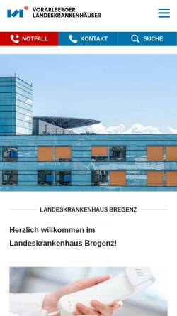 Vorschau der mobilen Webseite www.lkhb.at, Landeskrankenhaus Bregenz