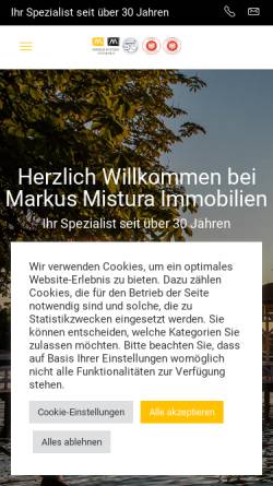 Vorschau der mobilen Webseite www.mistura.at, Markus Mistura Immobilien