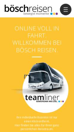 Vorschau der mobilen Webseite www.boeschreisen.at, Bösch Reisen Bus- und Taxiunternehmen