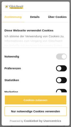 Vorschau der mobilen Webseite www.gleichweit.at, Gleichweit Heilbehelfe, Dornbirn