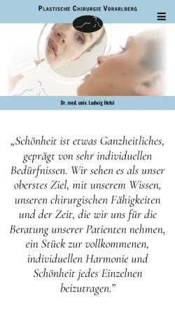 Vorschau der mobilen Webseite dr-hefel.at, Dr. Ludwig Hefel, plast. Chirurgie