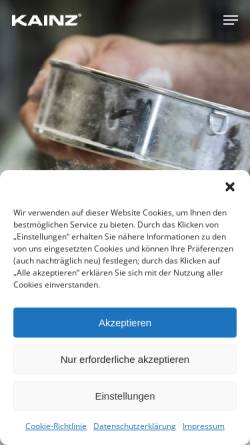 Vorschau der mobilen Webseite www.beck-kainz.at, Bäckerei Kainz