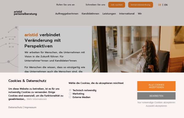 Vorschau von www.aristid.at, aristid Personalberatung GmbH & Co KG