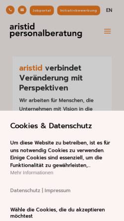 Vorschau der mobilen Webseite www.aristid.at, aristid Personalberatung GmbH & Co KG