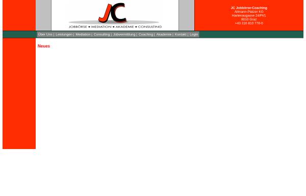 Vorschau von www.jc-coaching.at, JC Jobbörse-Coaching
