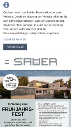 Vorschau der mobilen Webseite www.sauereventtechnik.com, Sauer Event Technik