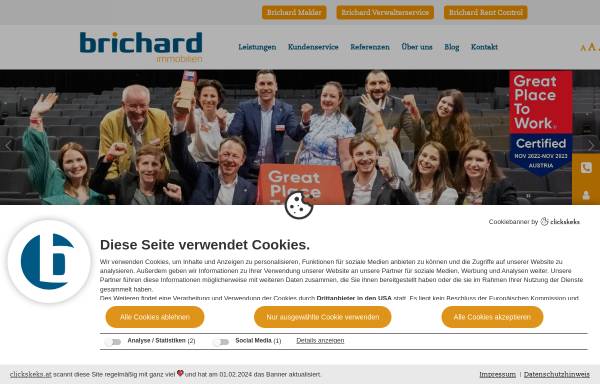 Vorschau von www.brichard.at, Gerhard Brichard - Immobilientreuhänder