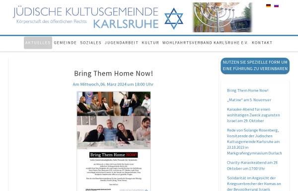 Vorschau von www.jg-karlsruhe.de, Jüdische Kultusgemeinde