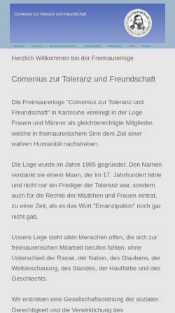 Vorschau der mobilen Webseite www.comenius-loge.de, Comenius zur Toleranz und Freundschaft
