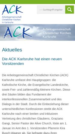 Vorschau der mobilen Webseite ack-karlsruhe.de, Arbeitskreis christliche Kirchen