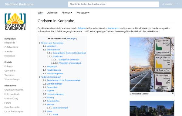 Vorschau von ka.stadtwiki.net, Christen in Karlsruhe