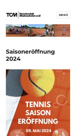 Vorschau der mobilen Webseite www.tc-malmsheim.de, Tennisclub Malmsheim e.V.