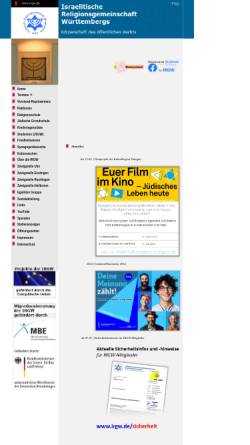 Vorschau der mobilen Webseite www.irgw.de, Israelitische Religionsgemeinschaft Württemberg