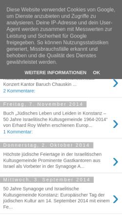 Vorschau der mobilen Webseite ikg-konstanz.blogspot.com, Neuigkeiten aus der Israelitischen Kultusgemeinde Konstanz