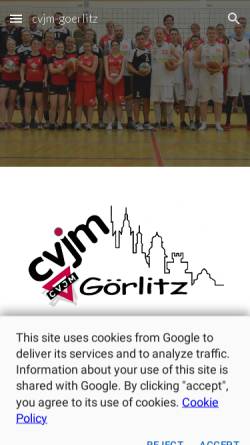 Vorschau der mobilen Webseite sites.google.com, CVJM Görlitz e.V.