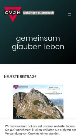 Vorschau der mobilen Webseite www.cvjm-dusslingen.de, CVJM Dußlingen und Stockach