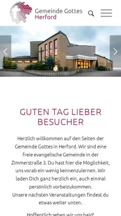Vorschau der mobilen Webseite www.gemeinde-gottes-herford.de, Missionswerk der Gemeinde Gottes e.V. Herford