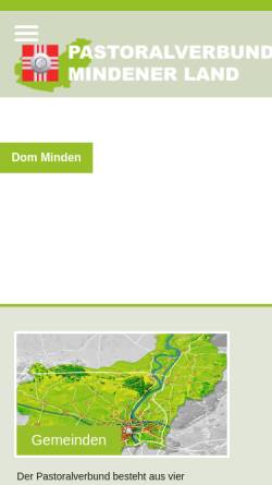 Vorschau der mobilen Webseite www.pv-mindener-land.de, Pastoralverbund Mindener Land